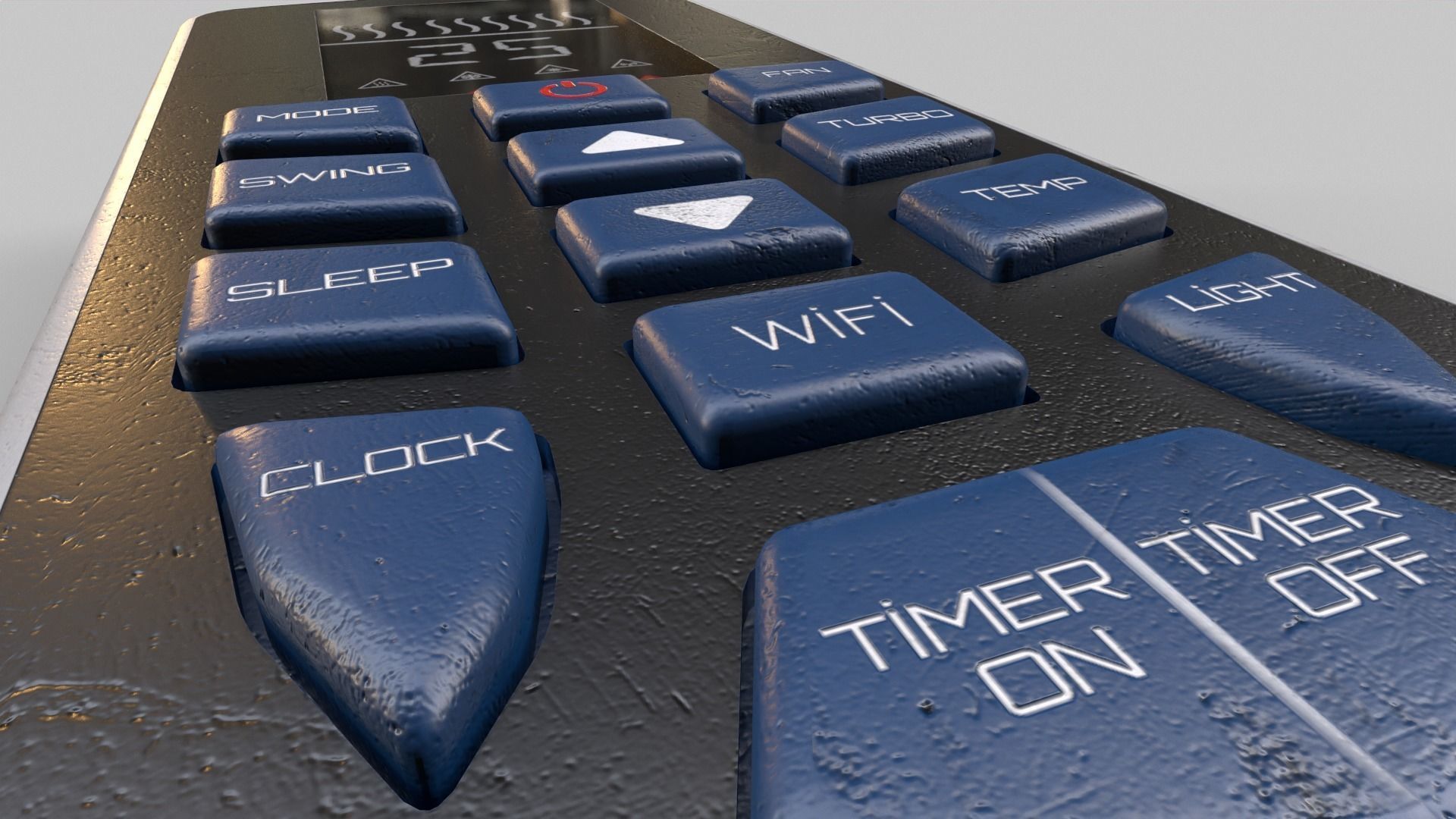 Air Conditioner Remote Low-poly 3D model_4