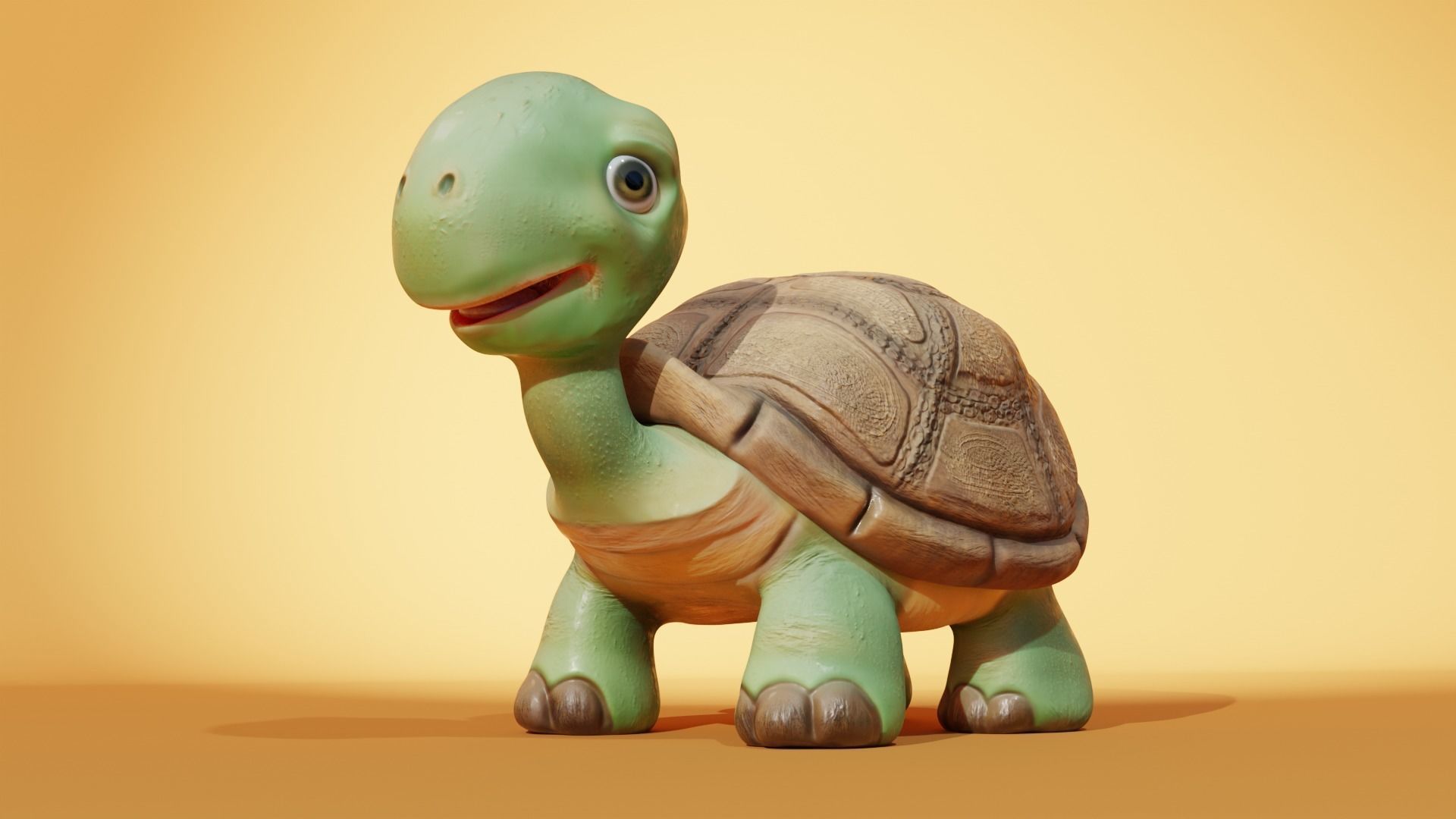 3d Stylized Turtle - Rigged  3D model_2