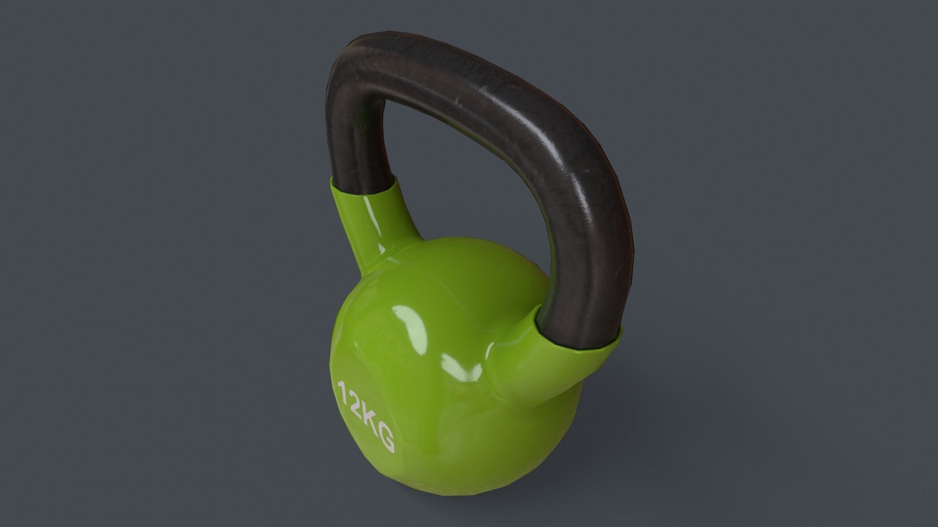 PBR 4-16KG Kettlebell V1 - Green Light Low-poly 3D model_25