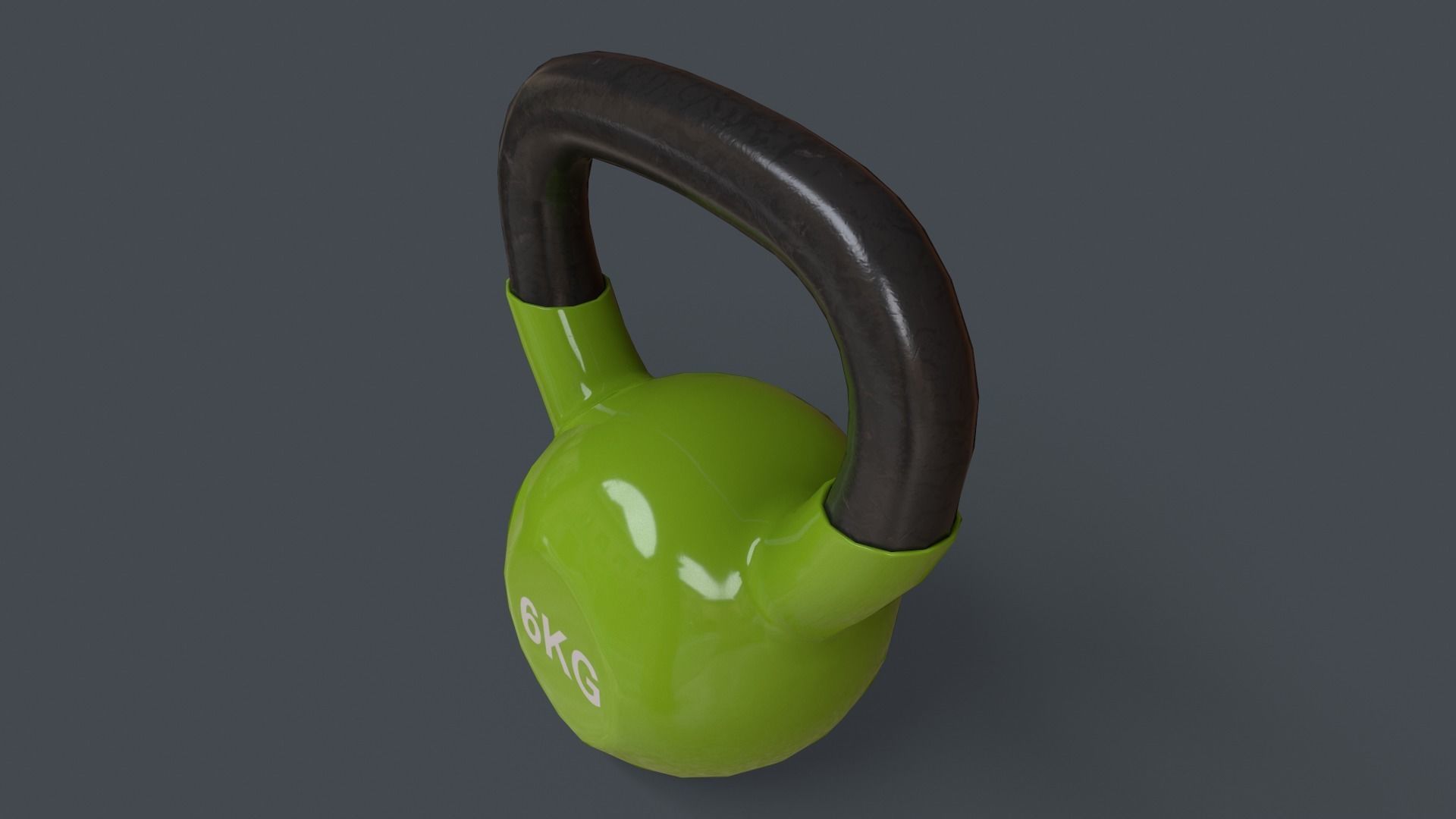 PBR 4-16KG Kettlebell V1 - Green Light Low-poly 3D model_13