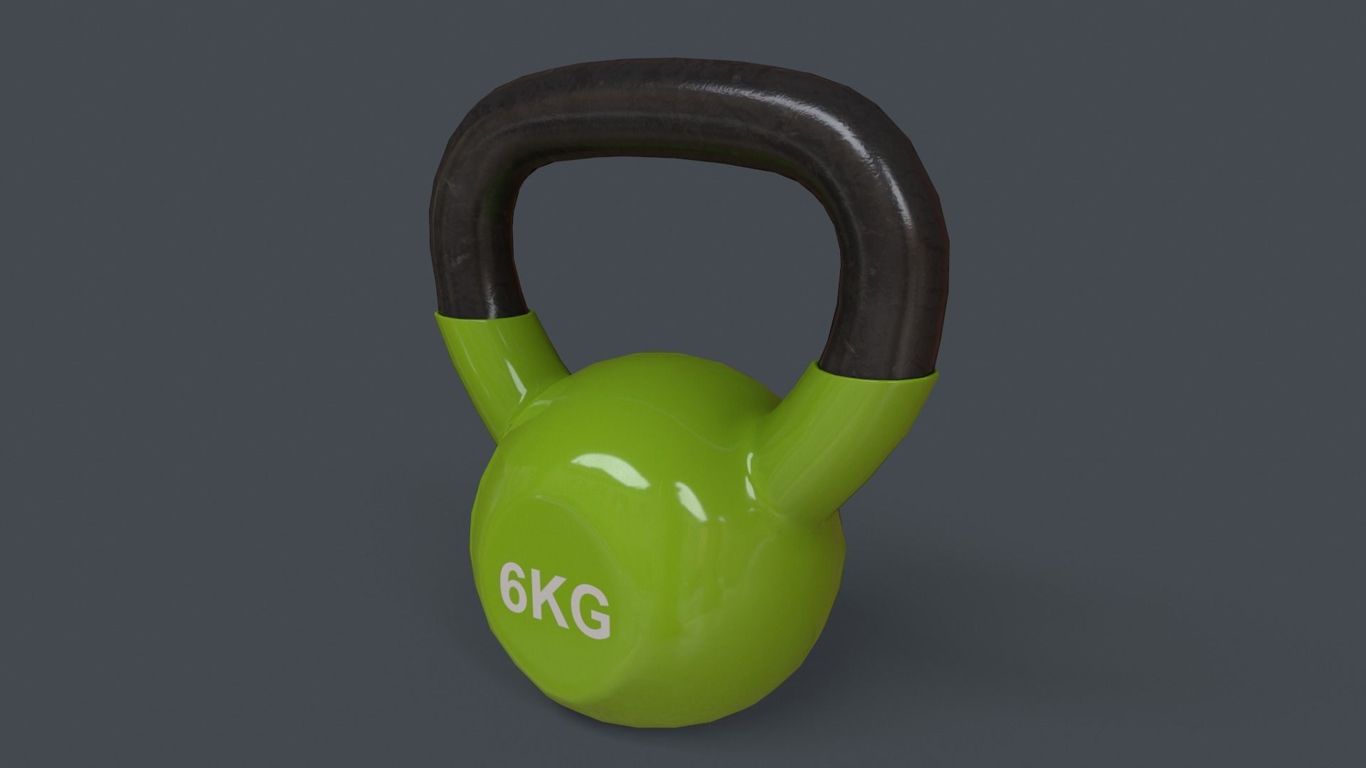 PBR 4-16KG Kettlebell V1 - Green Light Low-poly 3D model_12