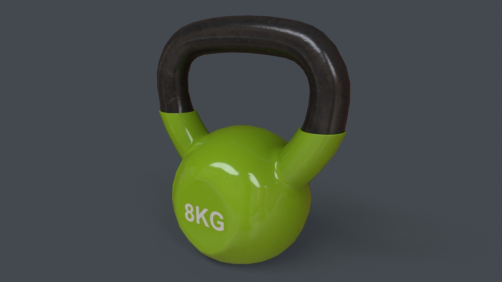 PBR 4-16KG Kettlebell V1 - Green Light Low-poly 3D model_16