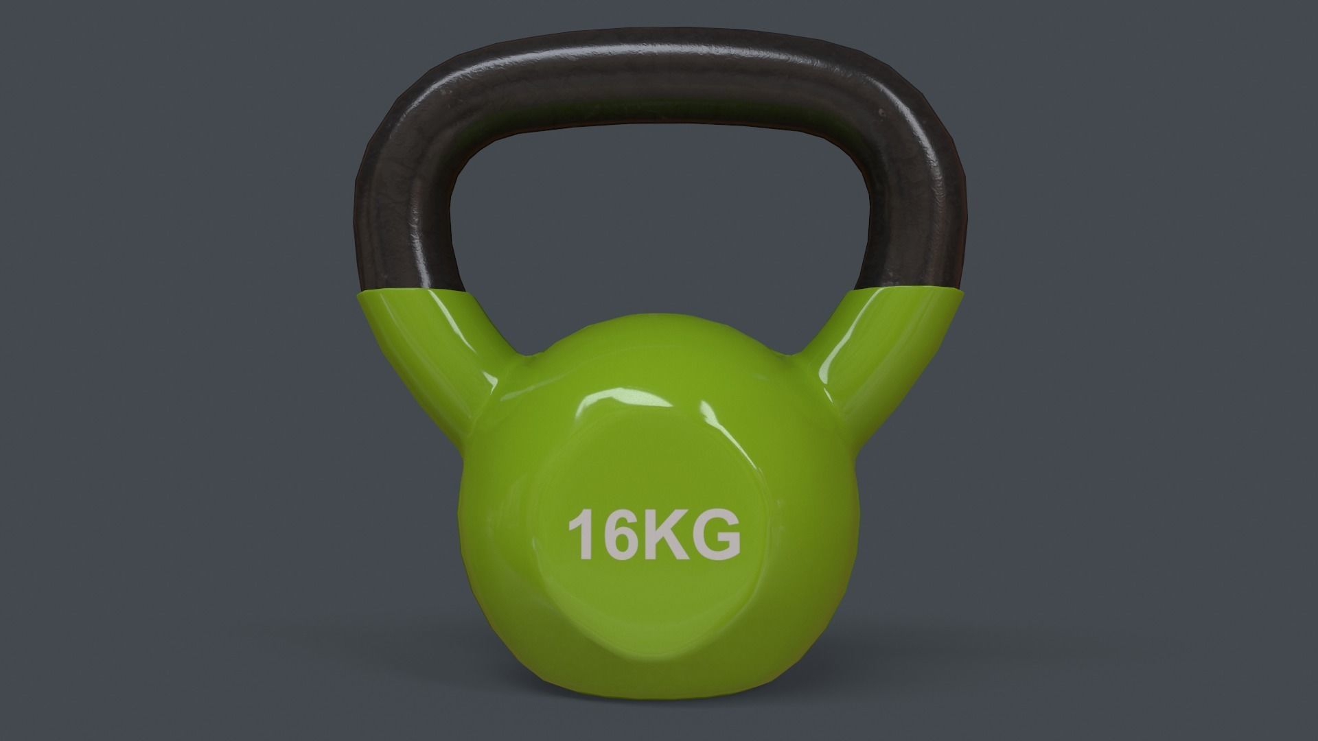 PBR 4-16KG Kettlebell V1 - Green Light Low-poly 3D model_27