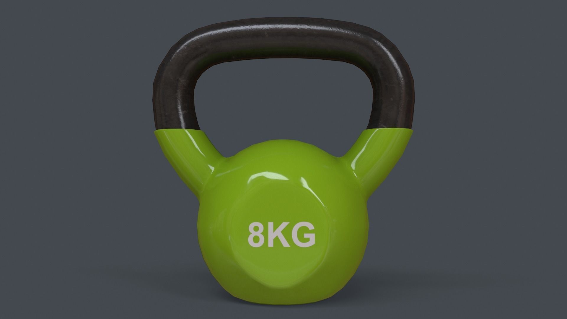 PBR 4-16KG Kettlebell V1 - Green Light Low-poly 3D model_15