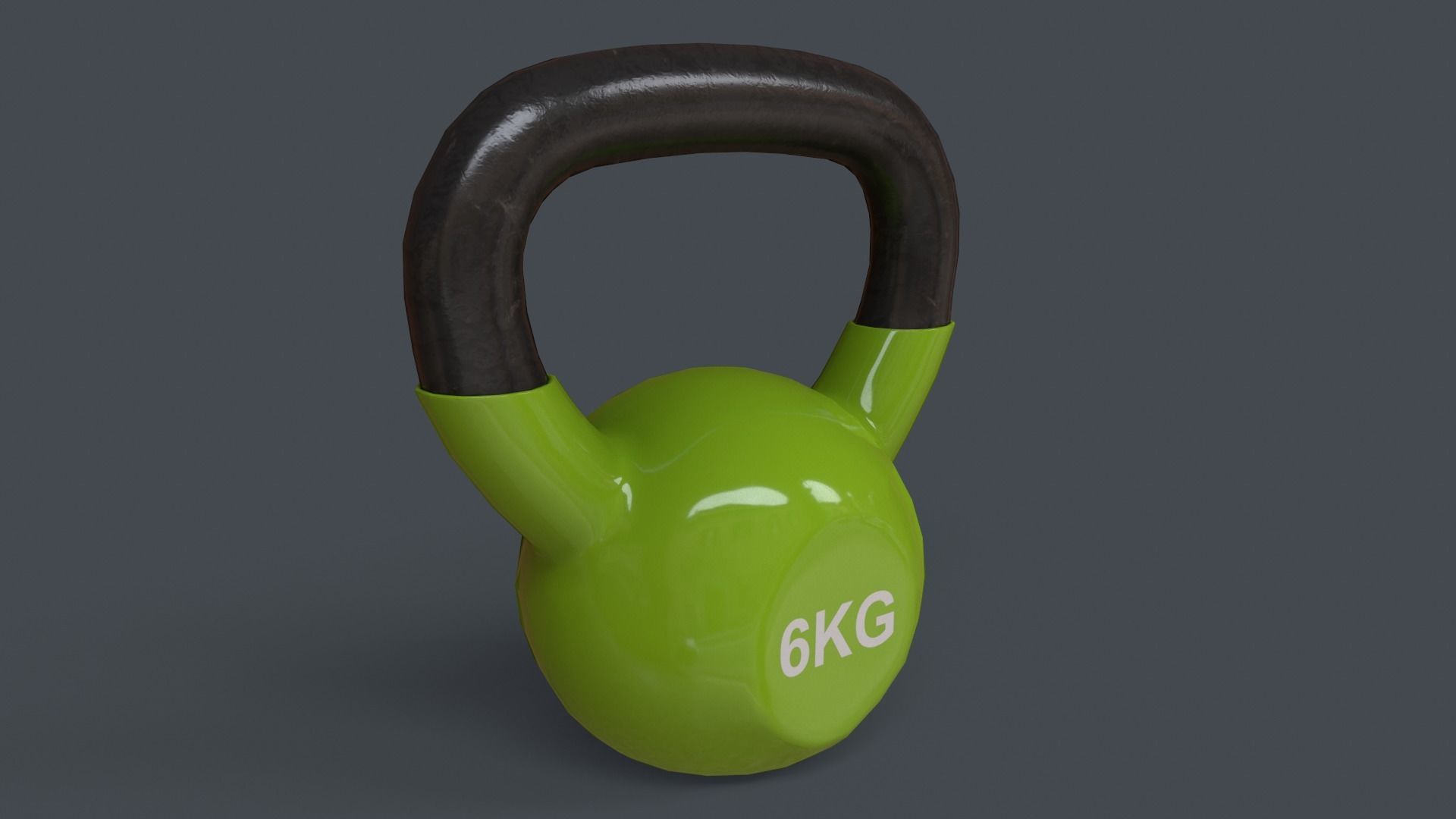 PBR 4-16KG Kettlebell V1 - Green Light Low-poly 3D model_10