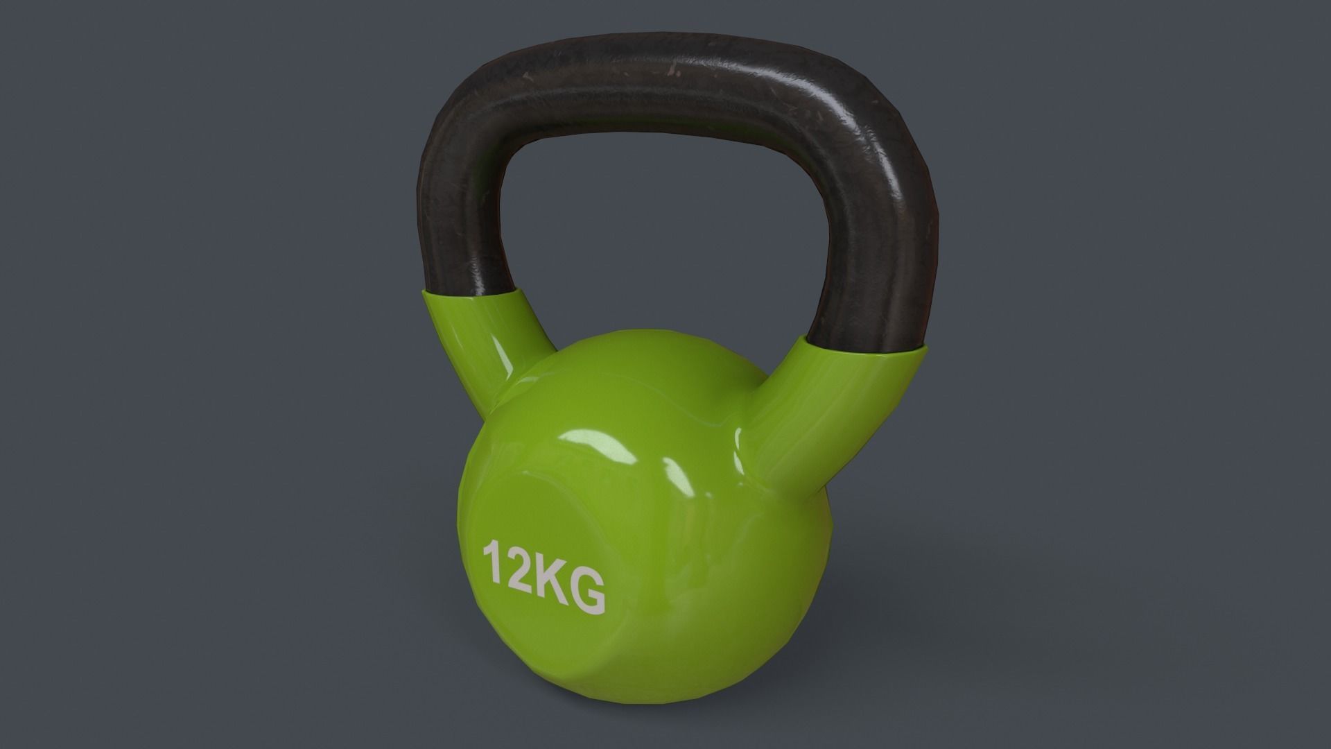 PBR 4-16KG Kettlebell V1 - Green Light Low-poly 3D model_24