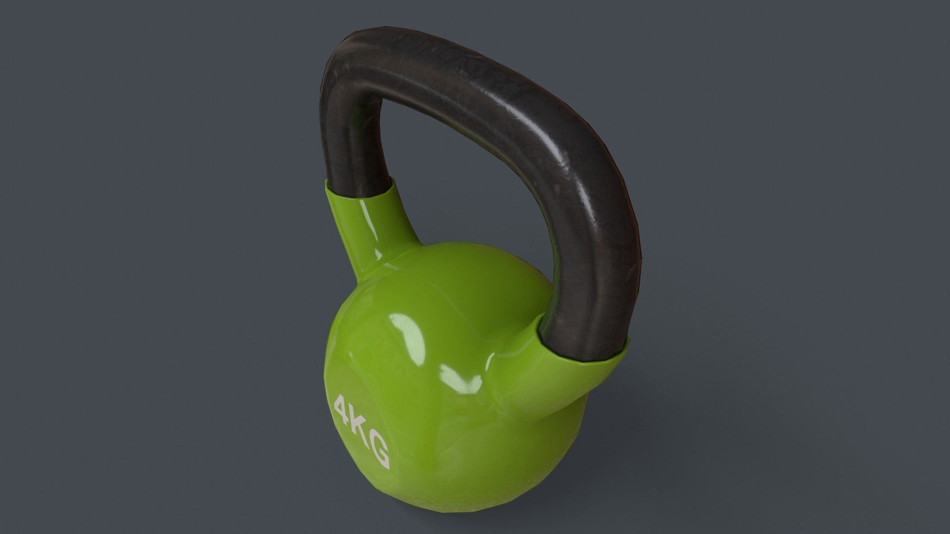 PBR 4-16KG Kettlebell V1 - Green Light Low-poly 3D model_9