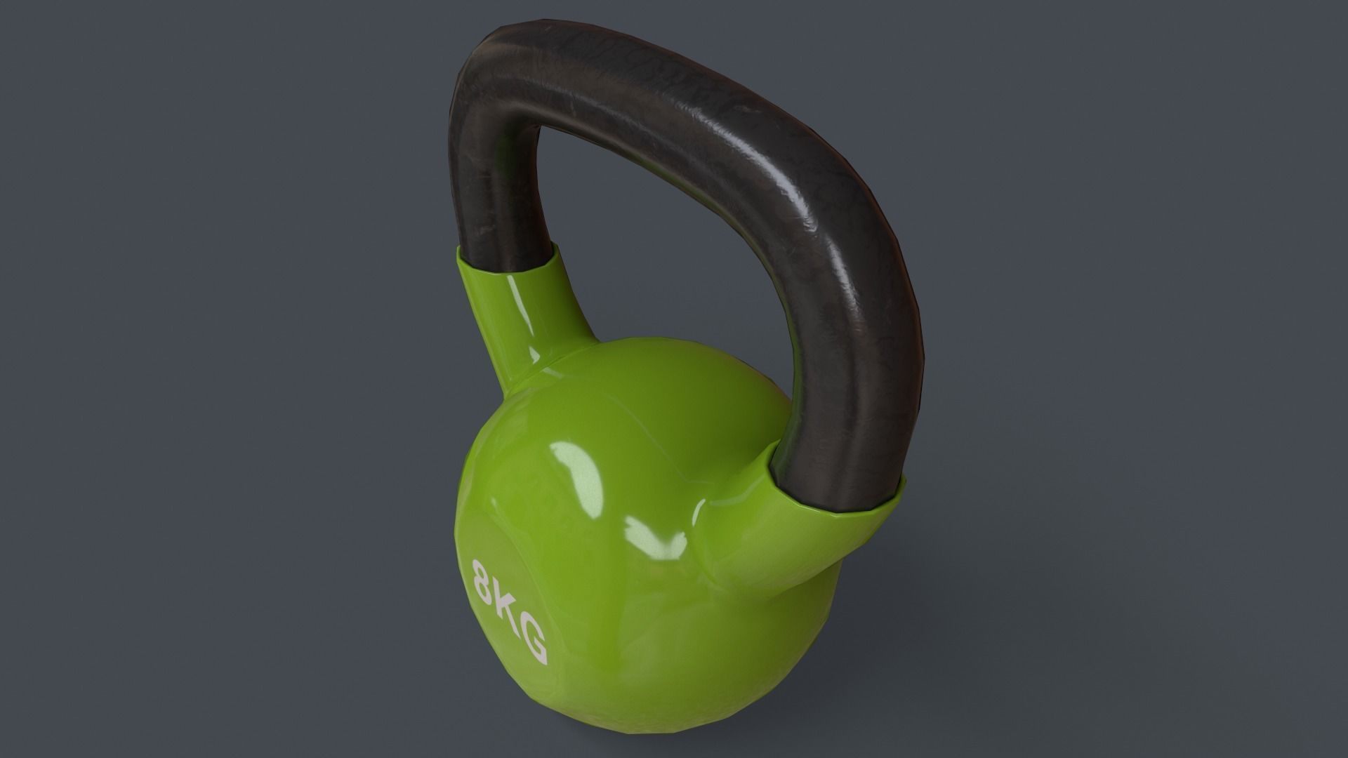 PBR 4-16KG Kettlebell V1 - Green Light Low-poly 3D model_17
