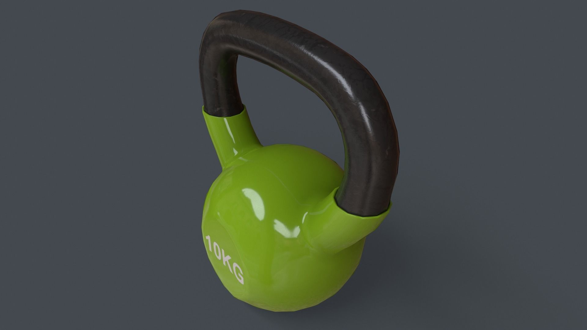 PBR 4-16KG Kettlebell V1 - Green Light Low-poly 3D model_21