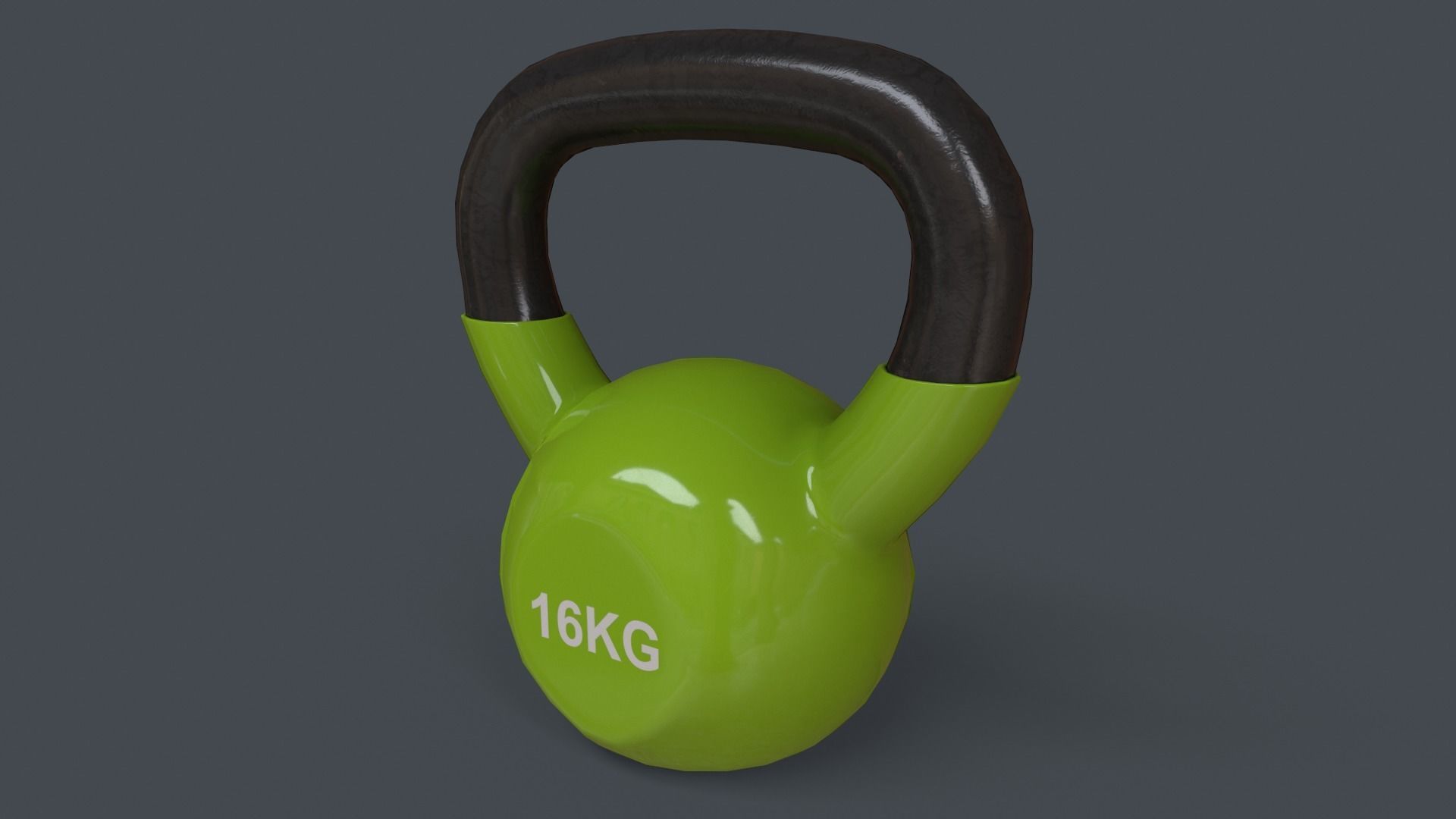 PBR 4-16KG Kettlebell V1 - Green Light Low-poly 3D model_28