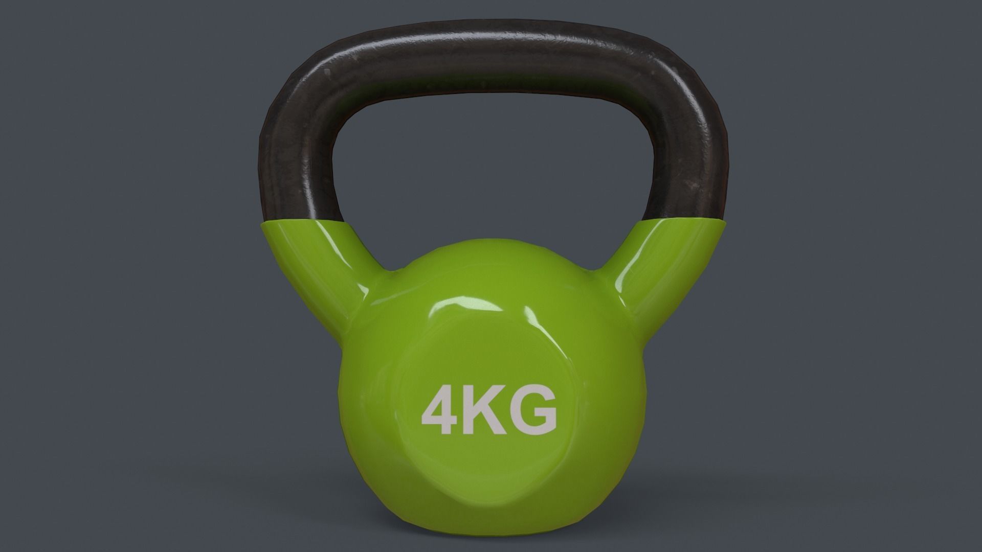 PBR 4-16KG Kettlebell V1 - Green Light Low-poly 3D model_7