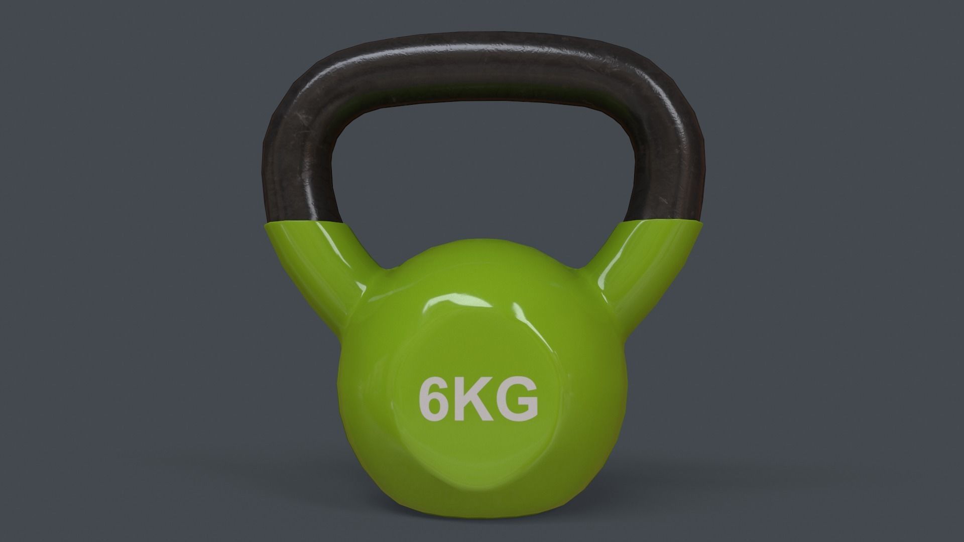 PBR 4-16KG Kettlebell V1 - Green Light Low-poly 3D model_11