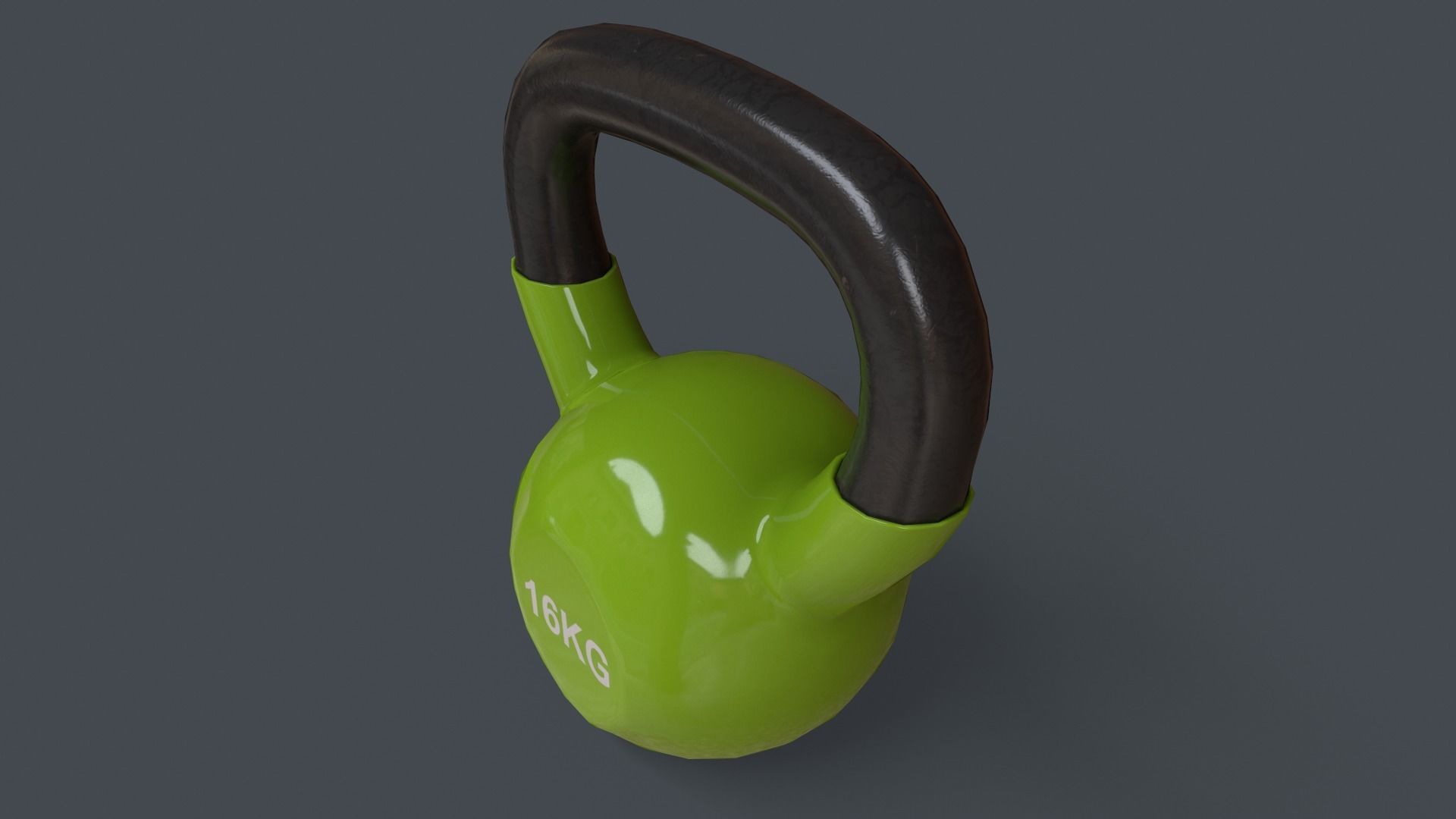 PBR 4-16KG Kettlebell V1 - Green Light Low-poly 3D model_29