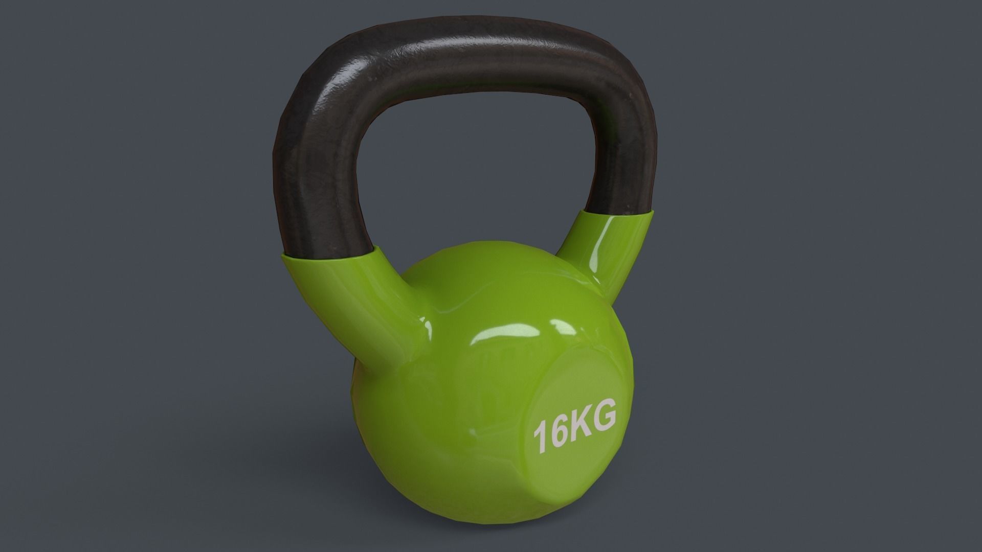PBR 4-16KG Kettlebell V1 - Green Light Low-poly 3D model_26