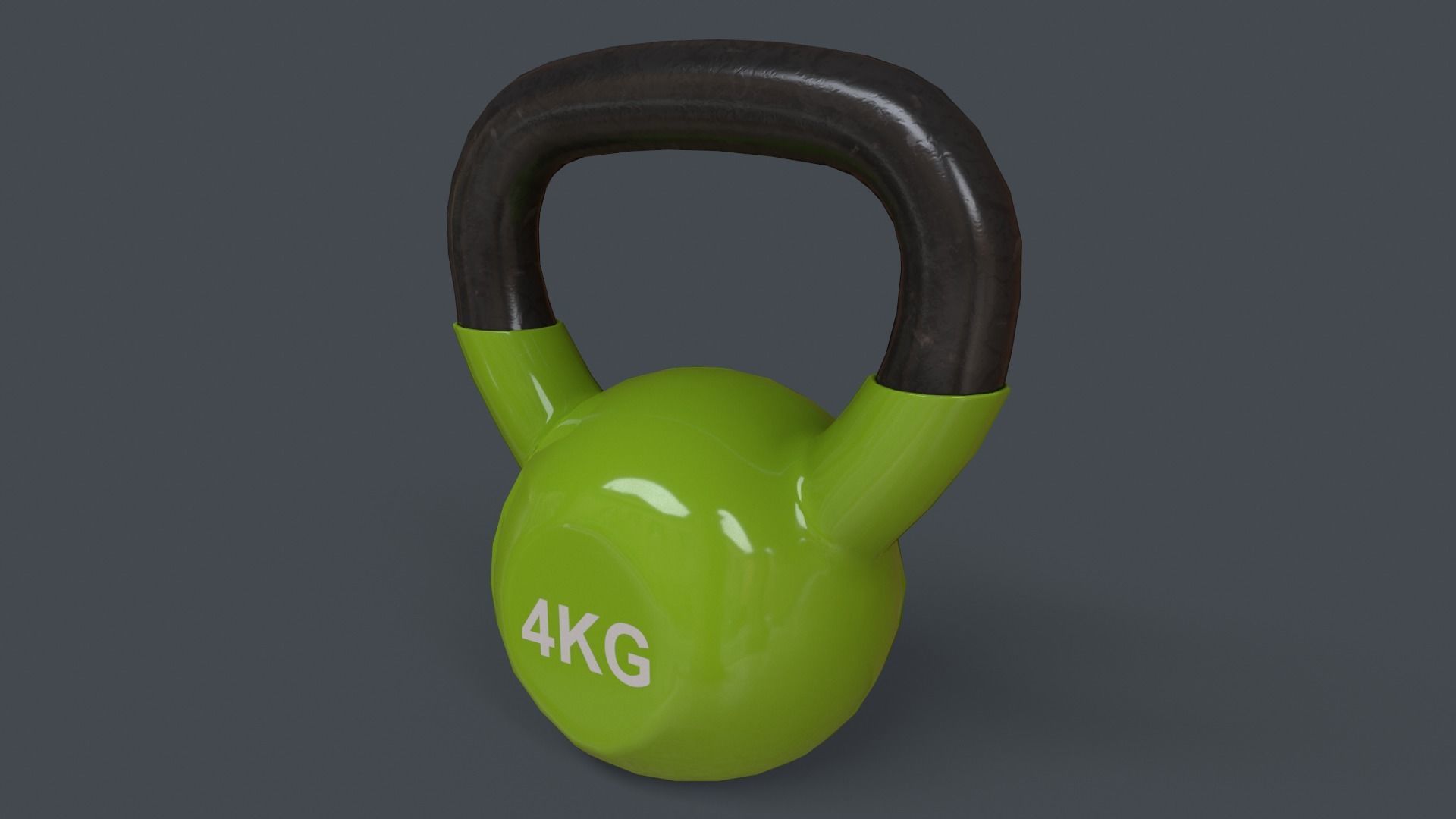 PBR 4-16KG Kettlebell V1 - Green Light Low-poly 3D model_8