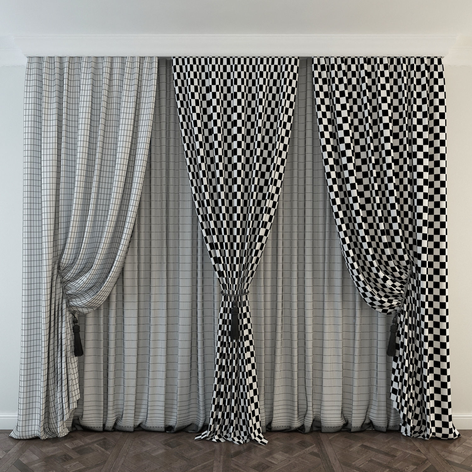 Set 47 Curtains 3D model_4