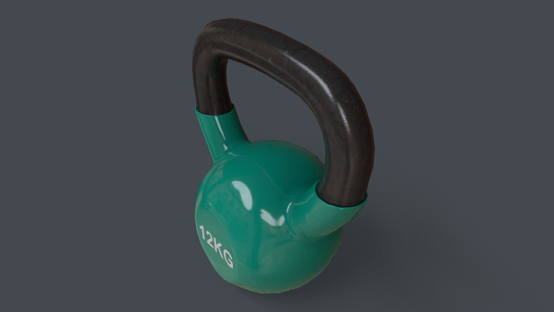 PBR 4-16KG Kettlebell V1 - Green Low-poly 3D model_25