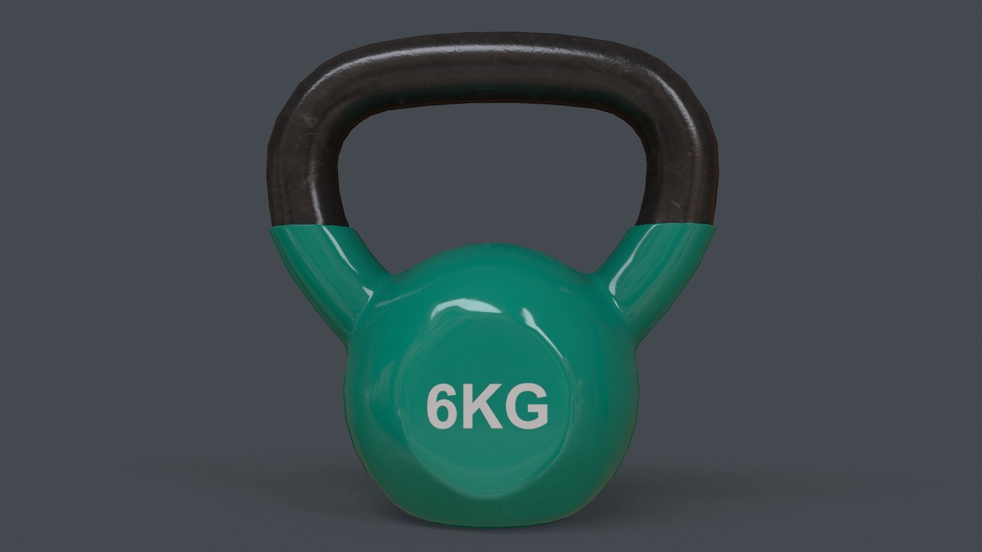 PBR 4-16KG Kettlebell V1 - Green Low-poly 3D model_11