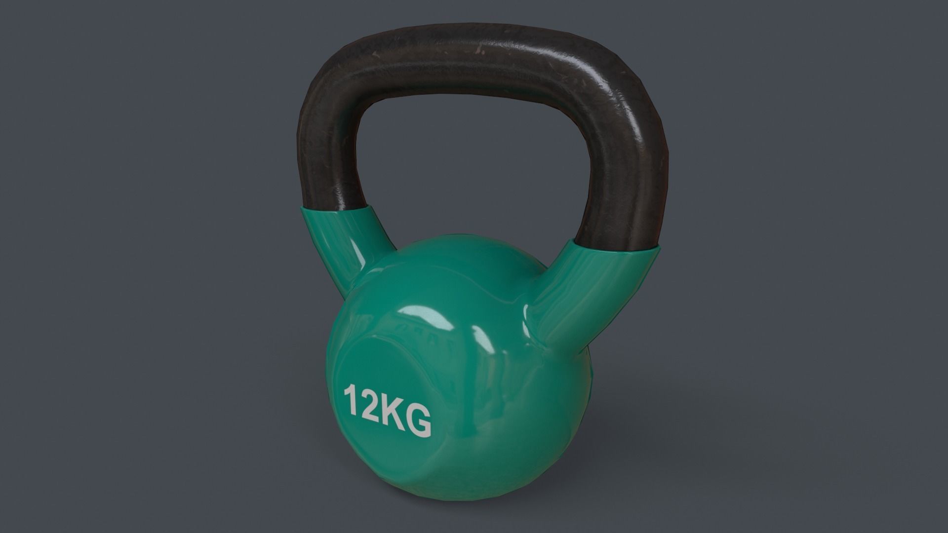PBR 4-16KG Kettlebell V1 - Green Low-poly 3D model_24