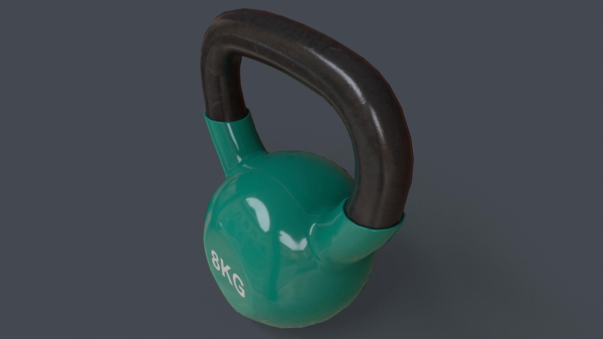 PBR 4-16KG Kettlebell V1 - Green Low-poly 3D model_17