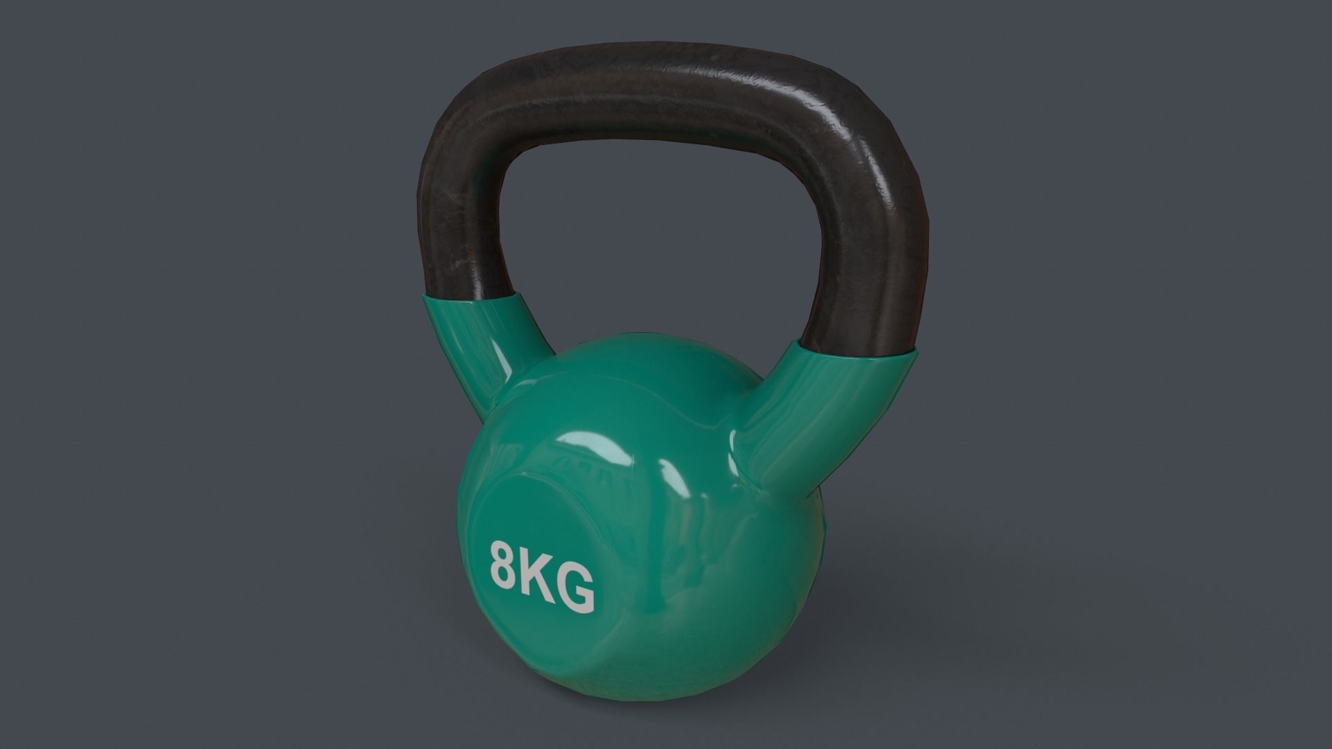 PBR 4-16KG Kettlebell V1 - Green Low-poly 3D model_16