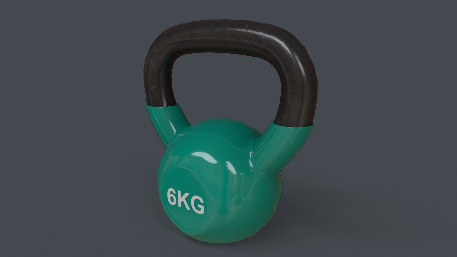 PBR 4-16KG Kettlebell V1 - Green Low-poly 3D model_12