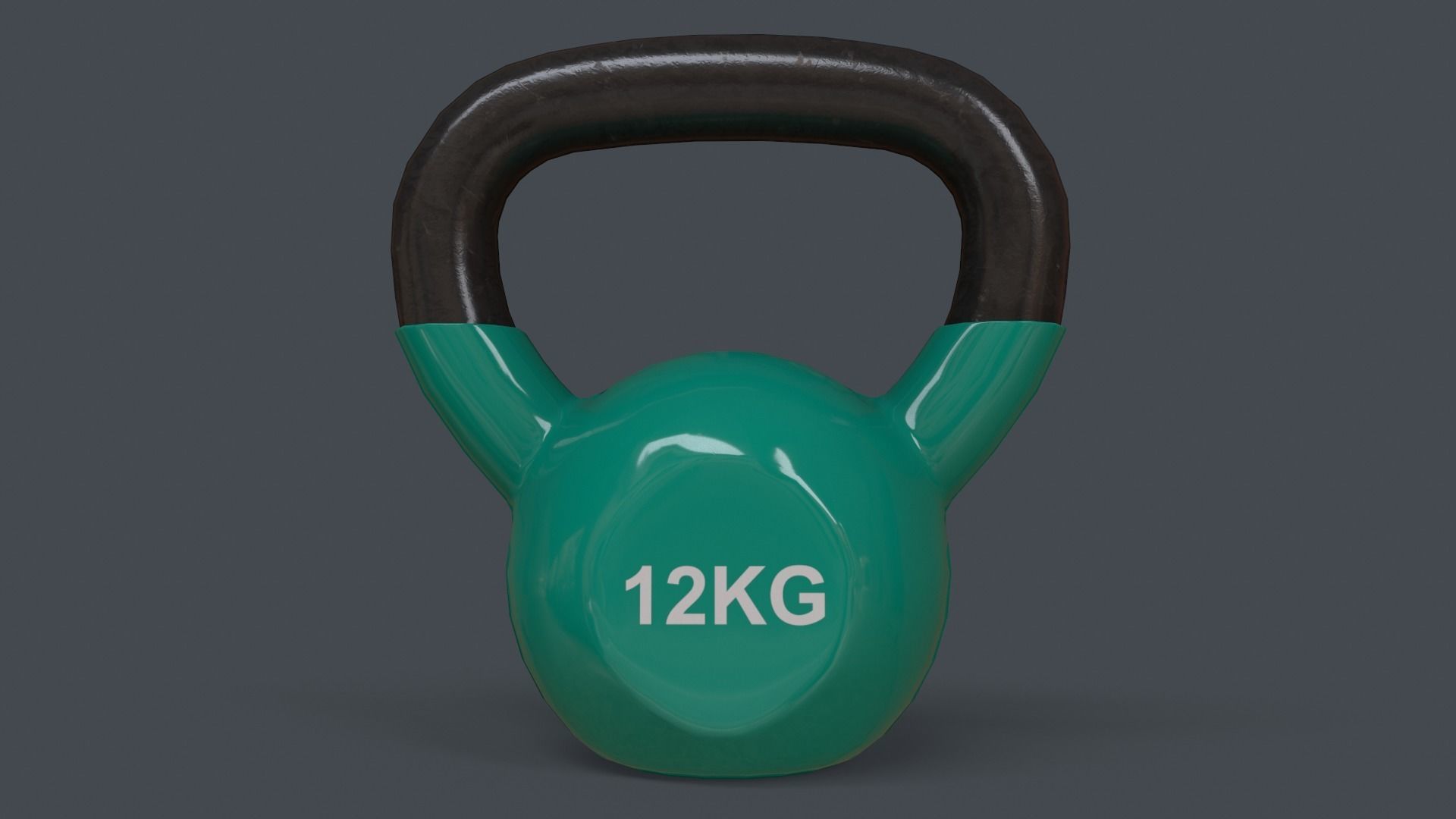 PBR 4-16KG Kettlebell V1 - Green Low-poly 3D model_23