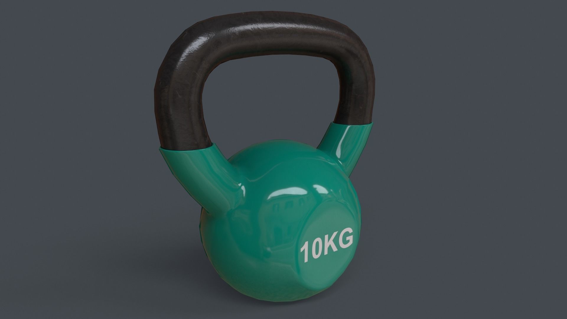 PBR 4-16KG Kettlebell V1 - Green Low-poly 3D model_18