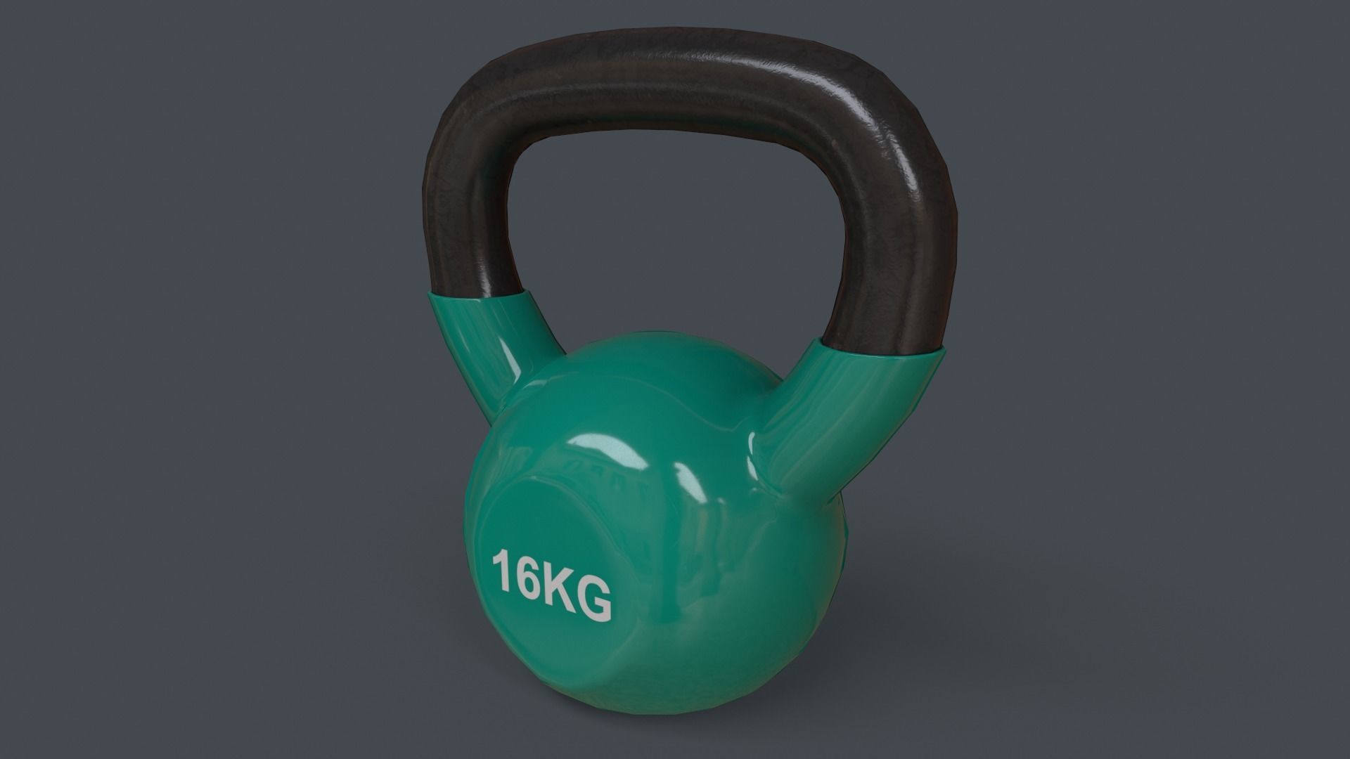 PBR 4-16KG Kettlebell V1 - Green Low-poly 3D model_28
