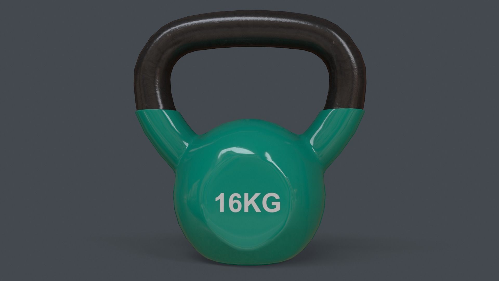 PBR 4-16KG Kettlebell V1 - Green Low-poly 3D model_27