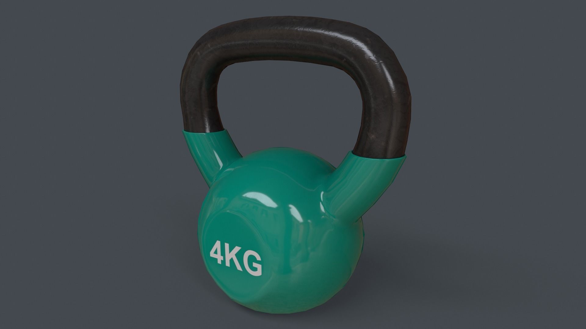 PBR 4-16KG Kettlebell V1 - Green Low-poly 3D model_8
