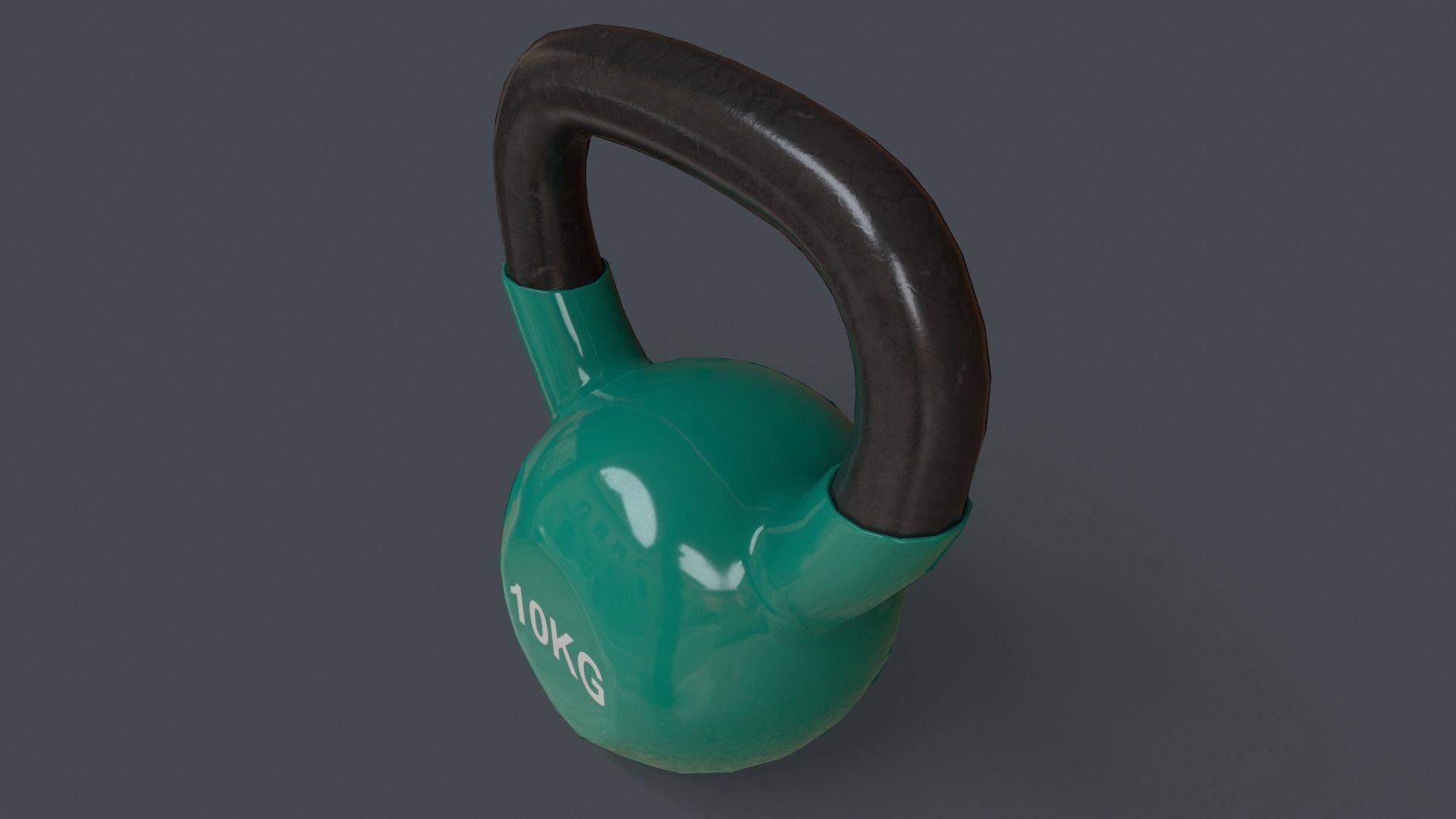 PBR 4-16KG Kettlebell V1 - Green Low-poly 3D model_21