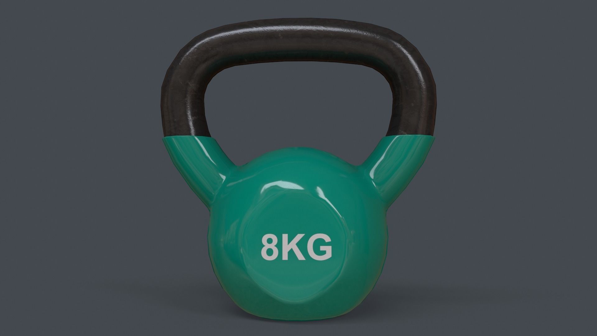 PBR 4-16KG Kettlebell V1 - Green Low-poly 3D model_15