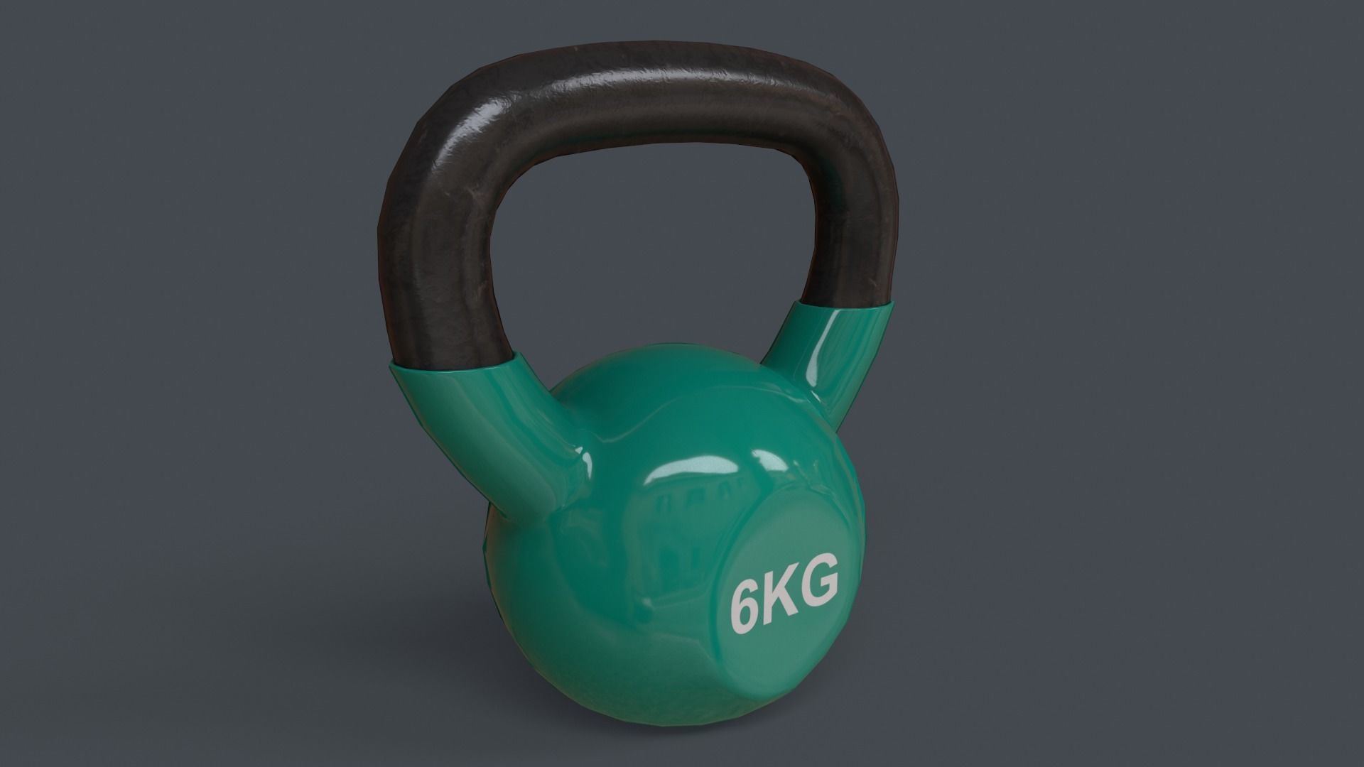 PBR 4-16KG Kettlebell V1 - Green Low-poly 3D model_10