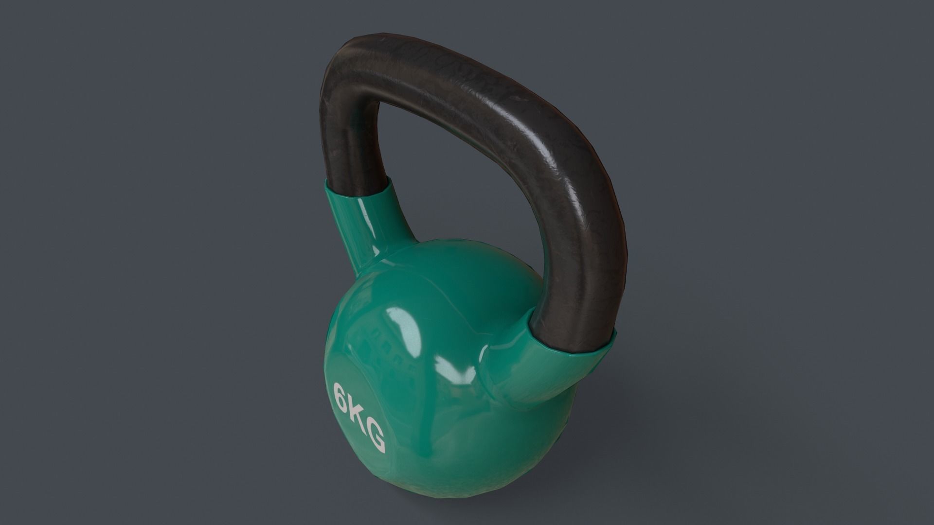 PBR 4-16KG Kettlebell V1 - Green Low-poly 3D model_13