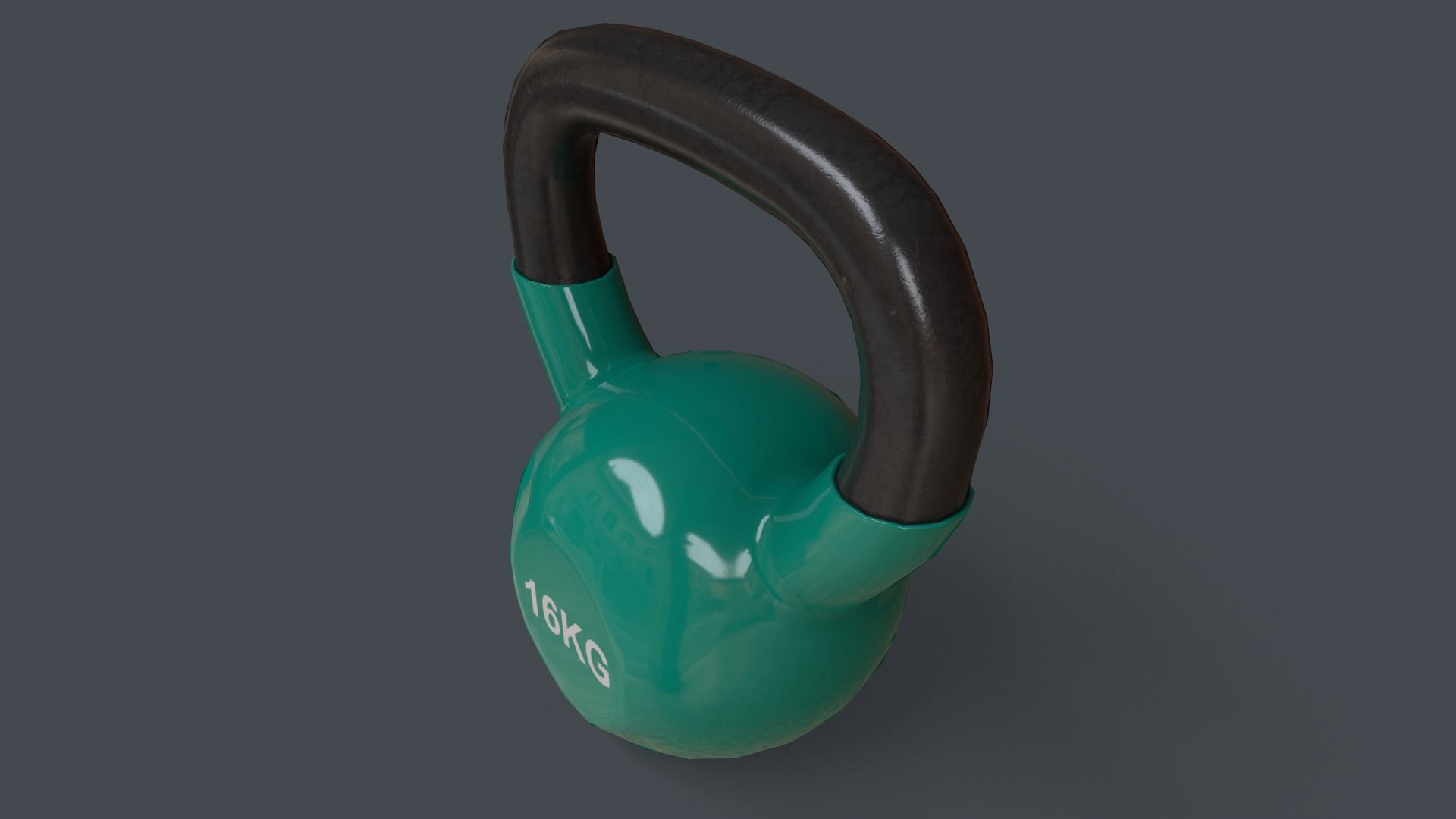 PBR 4-16KG Kettlebell V1 - Green Low-poly 3D model_29