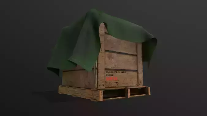 Wood Crate Game Ready Low-poly 3D model