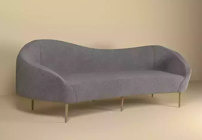 Curved Velvet Sofa