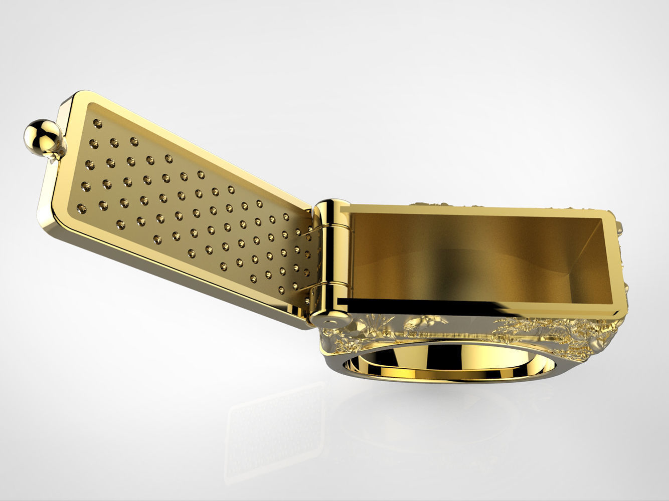 Secret Compartment Ring casket 3D print model_1