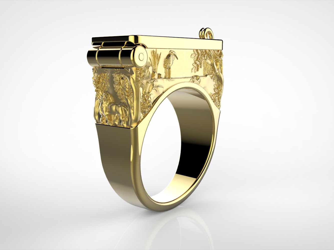 Secret Compartment Ring casket 3D print model_5