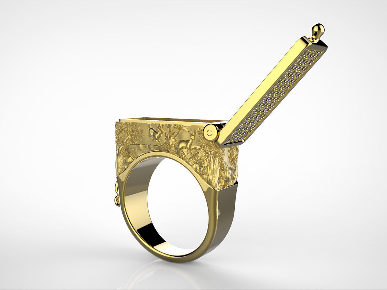 Secret Compartment Ring casket 3D print model_4