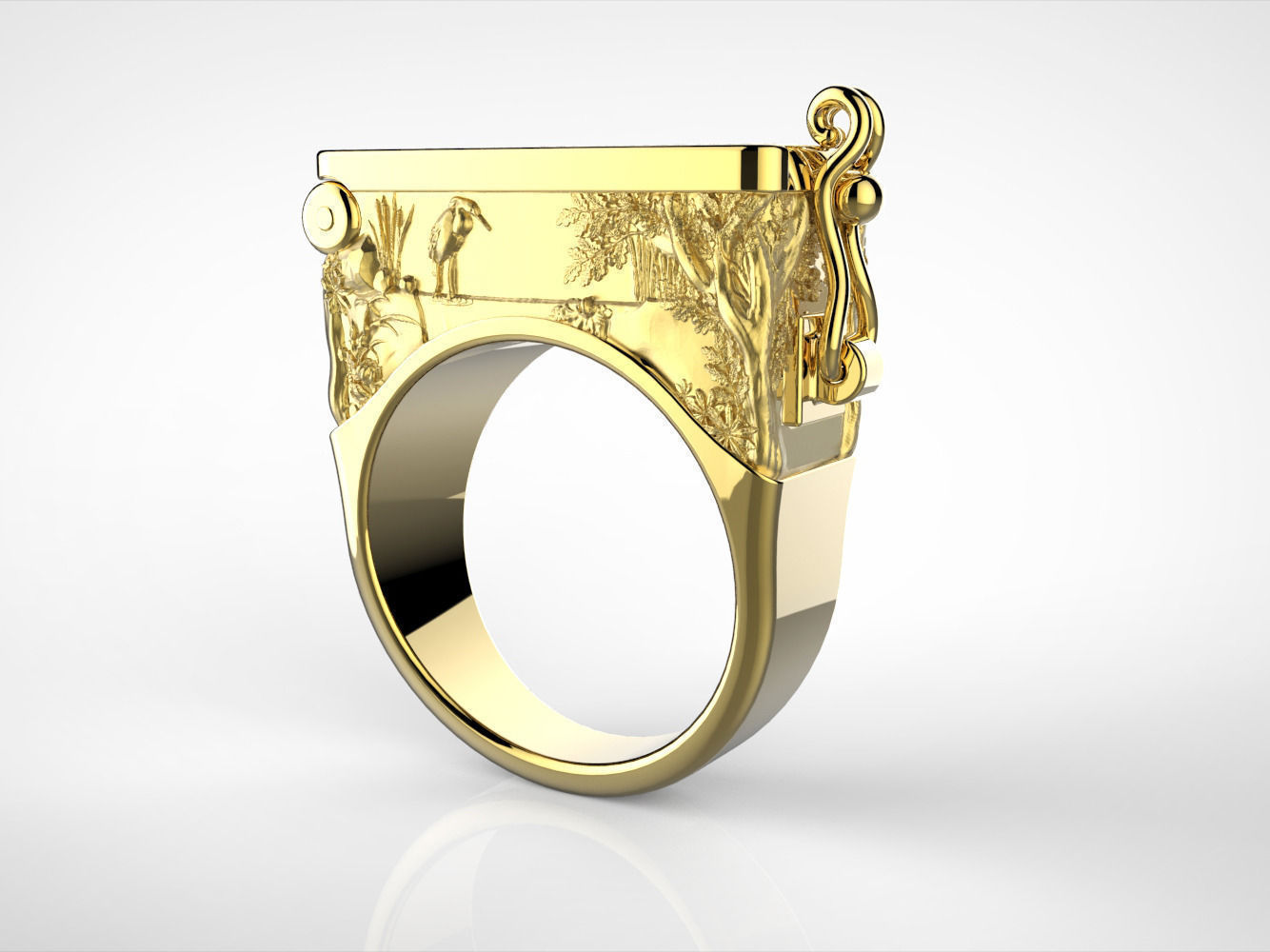 Secret Compartment Ring casket 3D print model_6