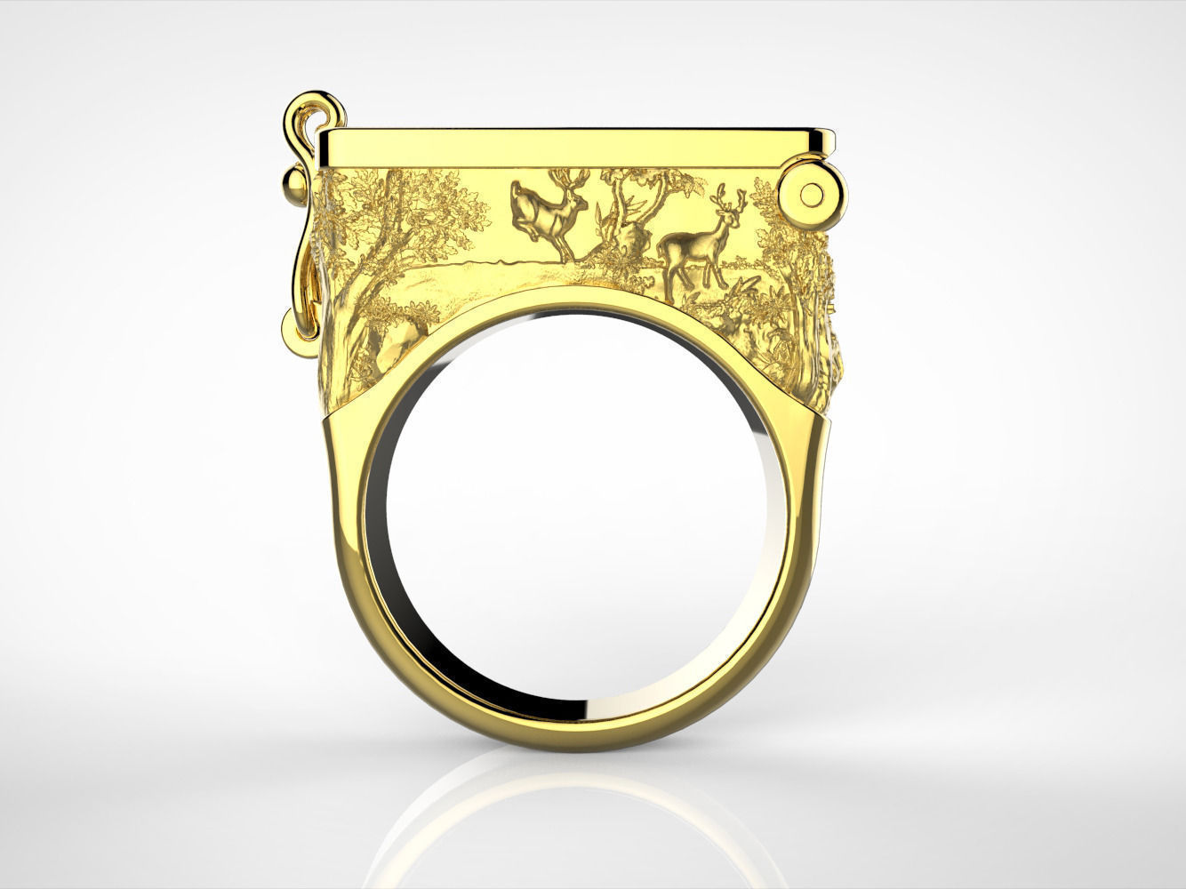 Secret Compartment Ring casket 3D print model_9