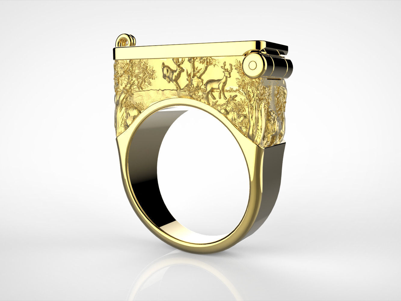 Secret Compartment Ring casket 3D print model_8
