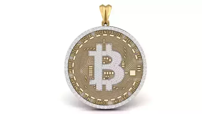 Diamond Bitcoin Pendant 