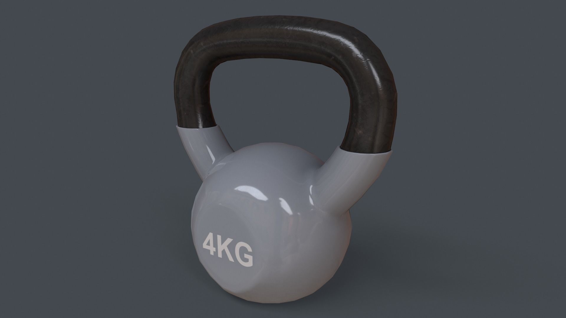 PBR 4-16KG Kettlebell V1 - Grey Low-poly 3D model_8