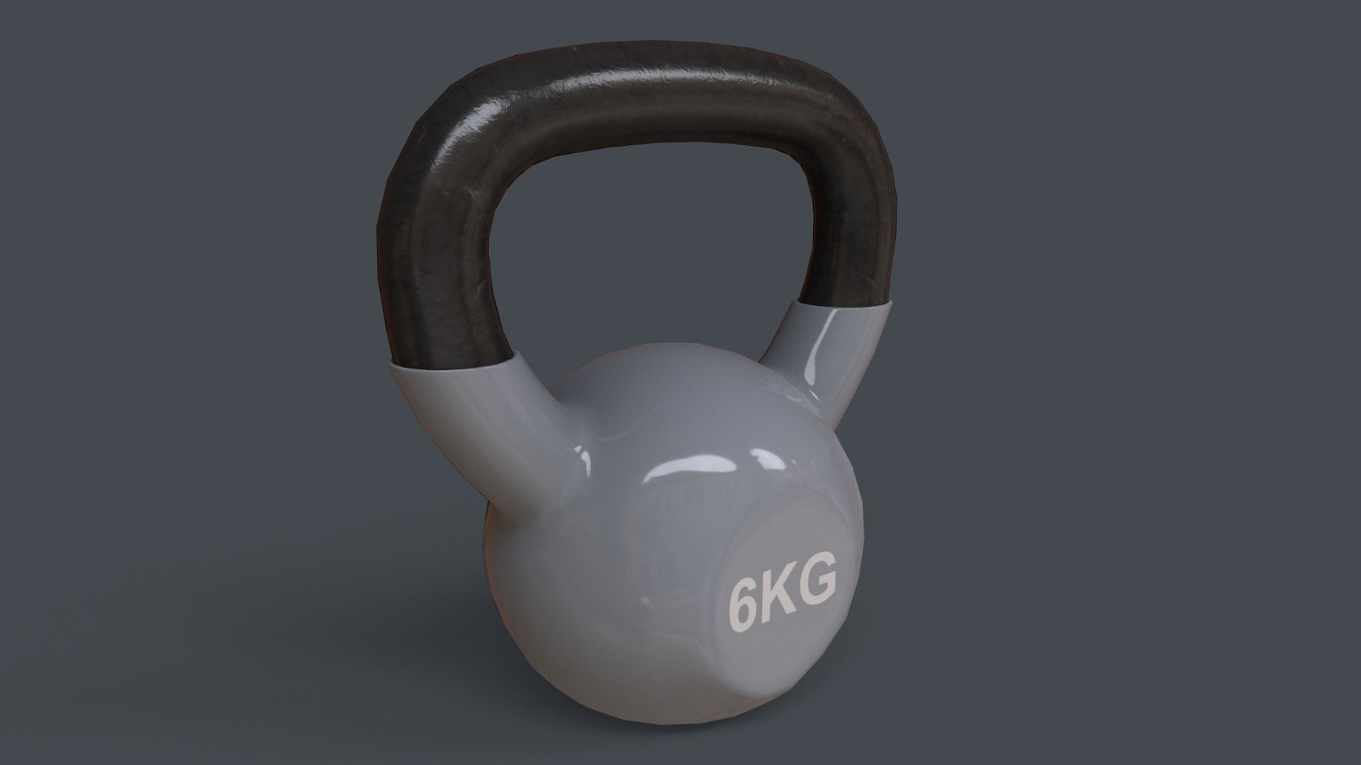 PBR 4-16KG Kettlebell V1 - Grey Low-poly 3D model_10