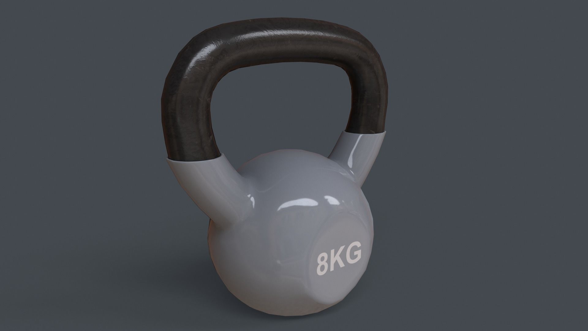 PBR 4-16KG Kettlebell V1 - Grey Low-poly 3D model_14