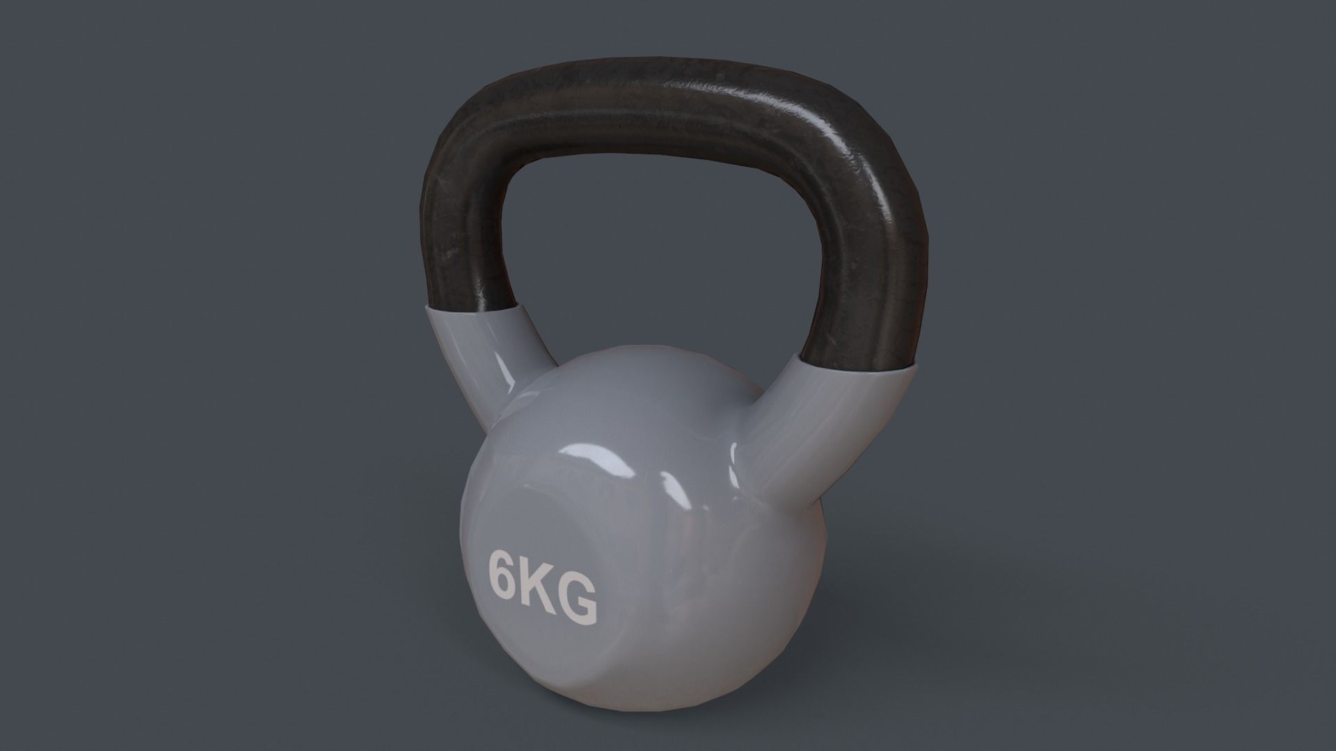 PBR 4-16KG Kettlebell V1 - Grey Low-poly 3D model_12
