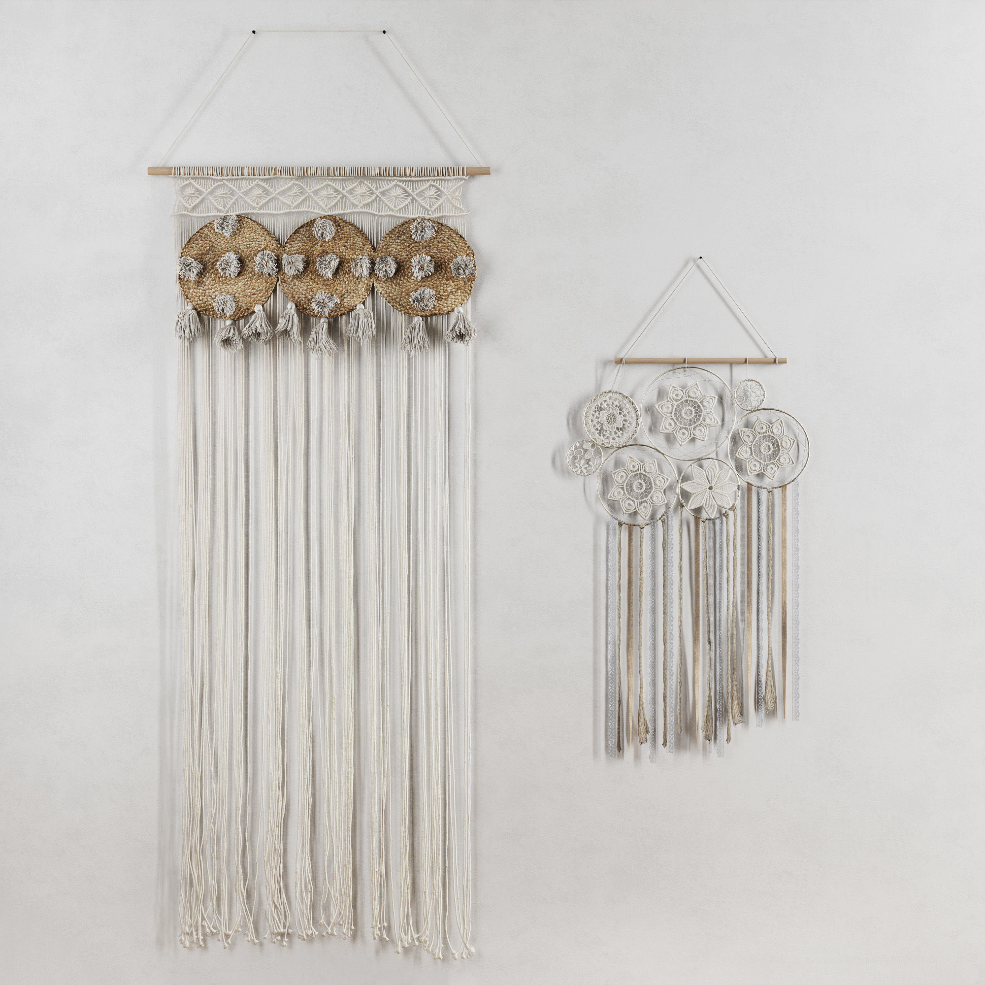 Macrame set Dream Catcher - 2 models 3D model_2